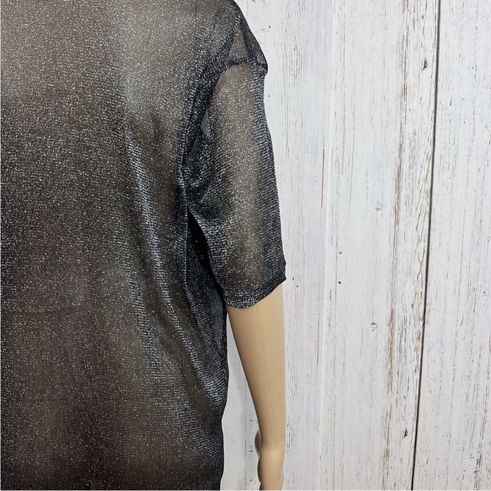 Black Ruffled Sheer Top - Picture 10 of 13